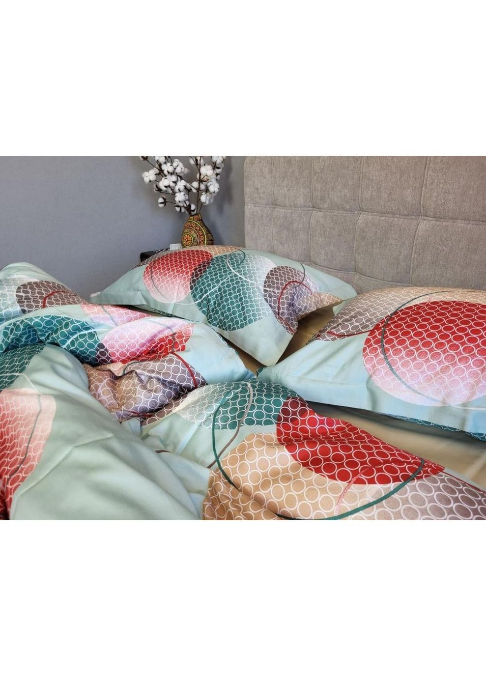 Постільна білизна з резинкою TOLEDO COLORFUL, сатин PREMIUM Полуторний розмір, наволочки 70/70 No Brand (364218391)