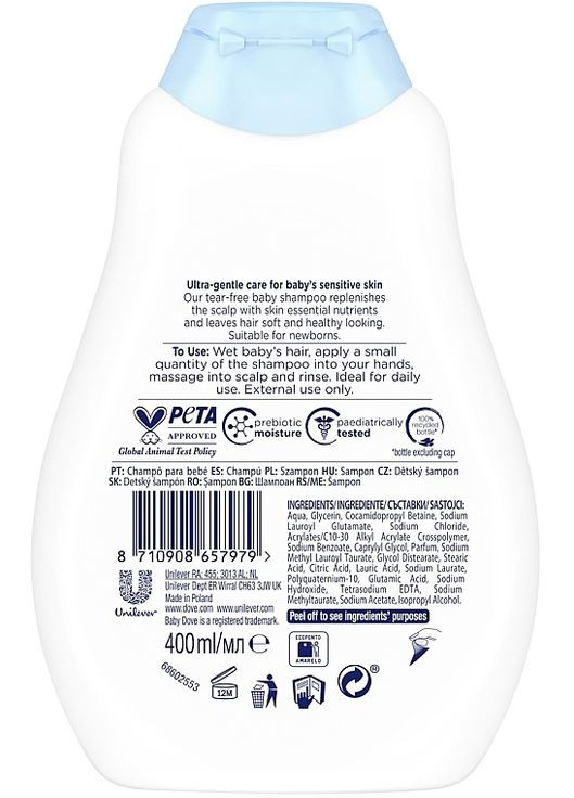 Шампунь для дітей "Інтенсивне зволоження" Baby Rich Moisture Shampoo 400ml (734095-175547) Dove (368646385)