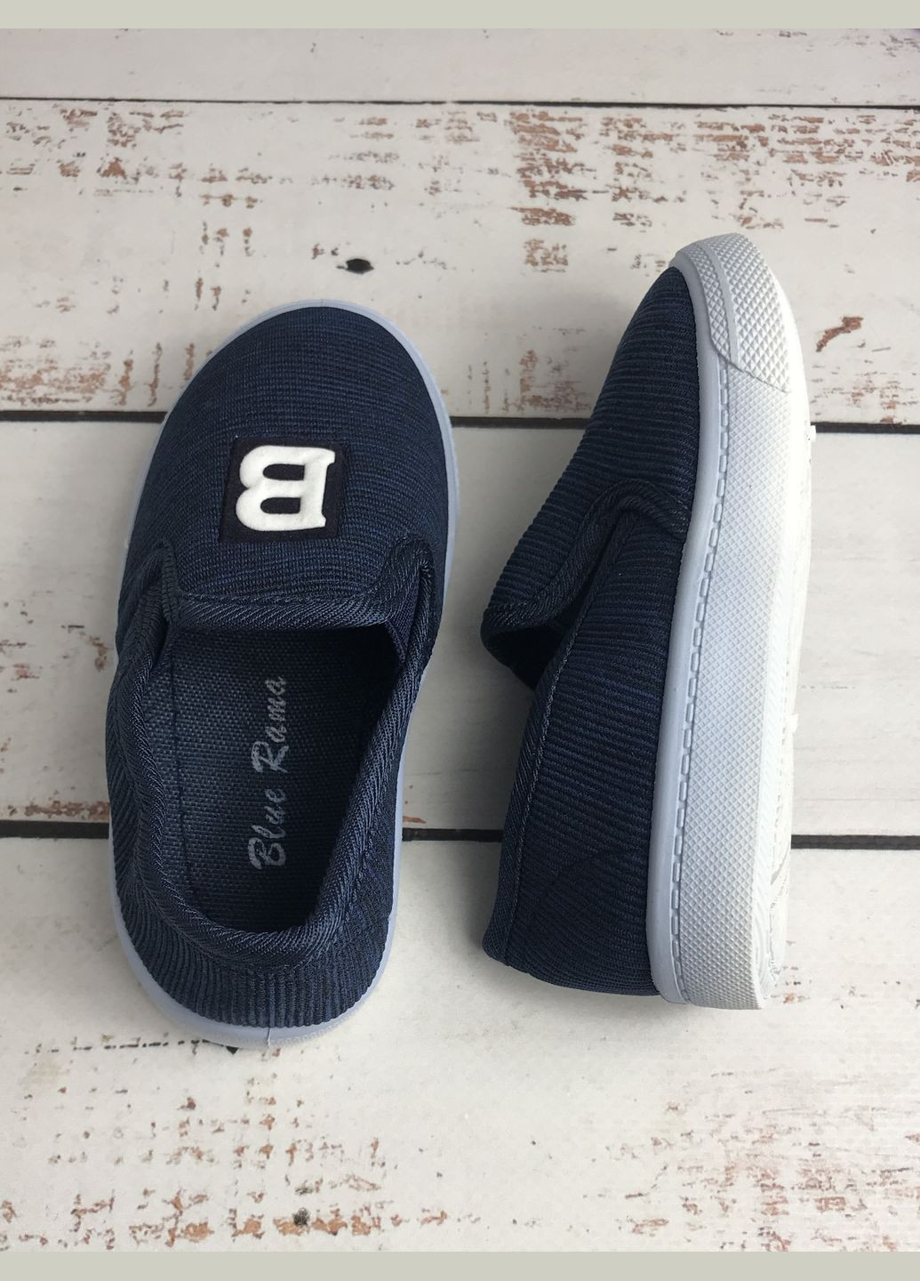 Темно-синие слипоны детские для мальчиков bluе rama темно-синий (346) Blue Rama