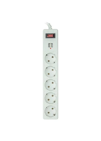 Сетевой фильтр питания 5м, 5 розеток, USB 2.1A (JY-1056U/5) (PPSA10M50S5U) PowerPlant 5м, 5 розеток, USB 2.1A (JY-1056U/5) (400051045)