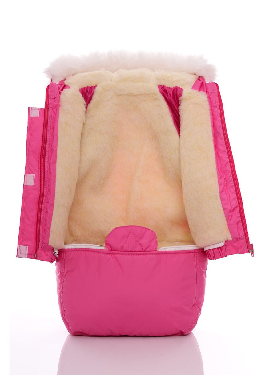 Комбінезон Конверт для дівчинки на хутрі Трійка темно-рожевий 98 см (27567) BABYKROHA (297198090)