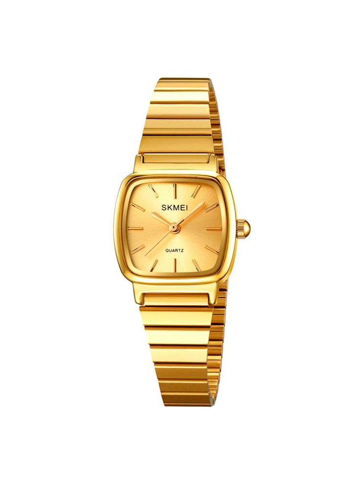 Годинник кварцовий золотистий для жінок класичний стрілочний з браслетом і водонепроникністю 30 м ProDobro (367264147)