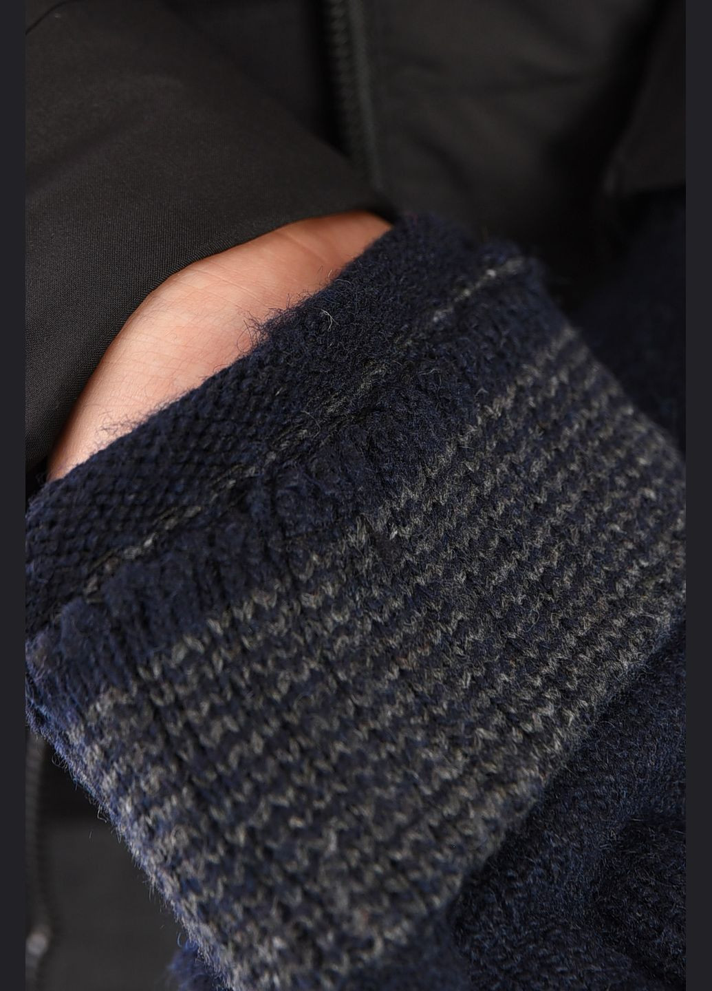 Перчатки мужские акриловые утепленные темно-синего цвета Let's Shop (307791423)