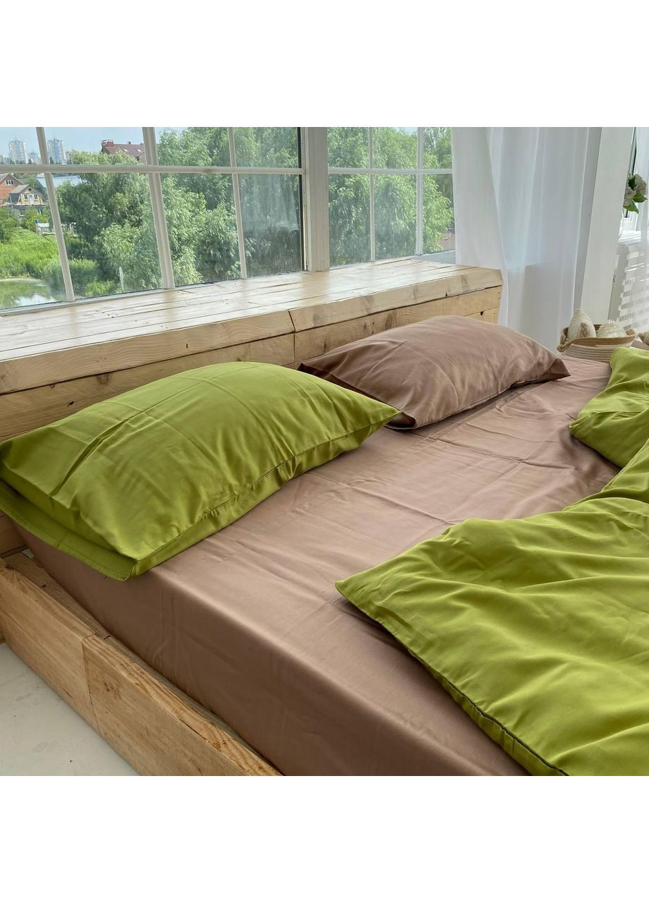 Постельное белье Карамель + Масло, сатин PREMIUM Семейный размер, наволочки 50/70 No Brand (364218419)