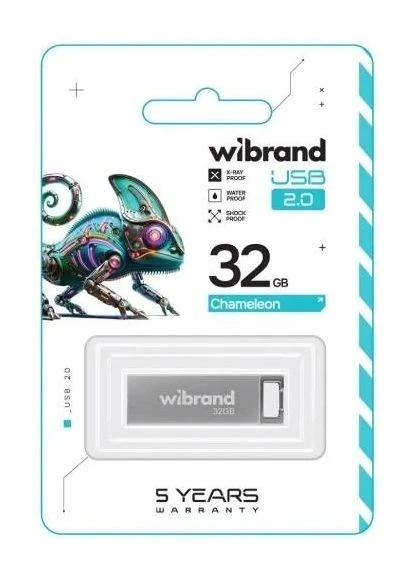 Флеш накопичувач USB 32Gb Chameleon, Silver, USB 2.0 (WI2.0/CH32U6S) WI2.0/CH32U6S Wibrand (395338591)