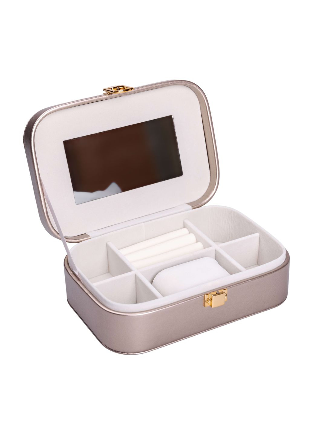 Ящик-органайзер для украшений с накидным замком 20х14х7 см, серебряный Yiwu (328440346)