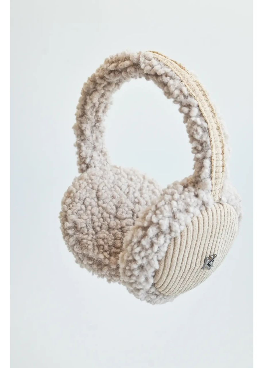 Теплі навушники зимові хутряні тедді TEDDY+вельвет Kentavr світло- кофейні Kent&aver (362044175)