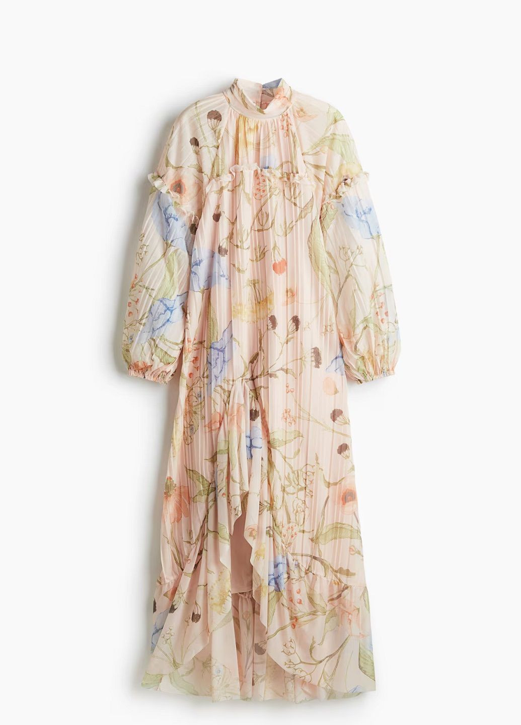 Світло-рожева святковий сукня H&M з квітковим принтом