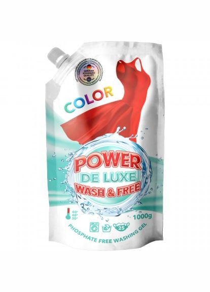 Засіб для прання Power De Luxe для кольорових речей 1 кг (268467816)