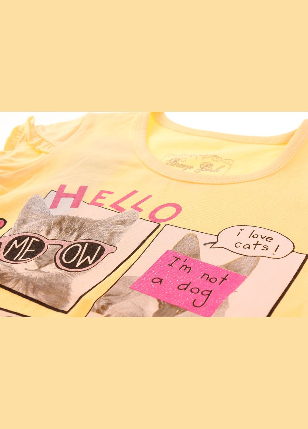 Желтый летний футболка + капри 15859 Breeze