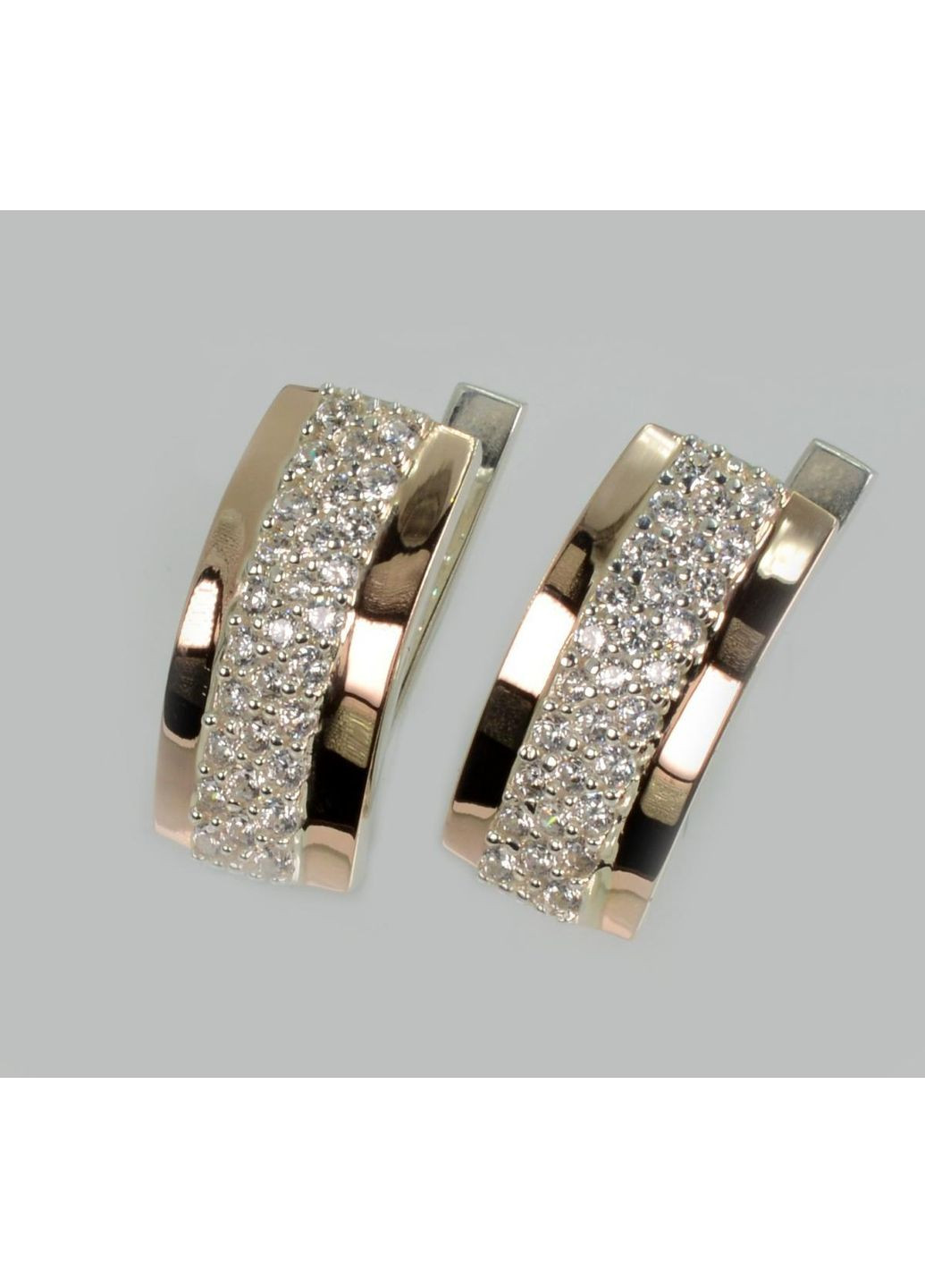 Срібні сережки з золотими вставками Silver Style (367112810)