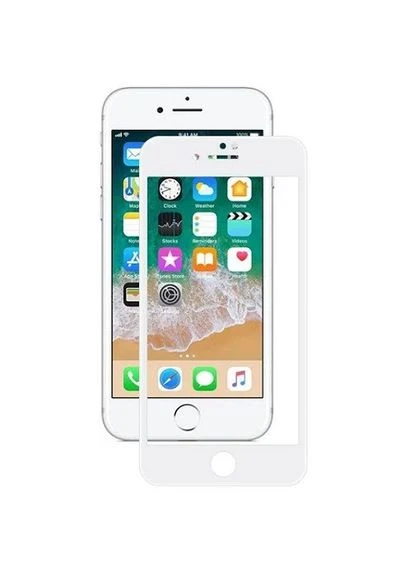 Стекло iPhone 7/ 8/ SE 2020 4.7 FS белое MOXOM (400063887)