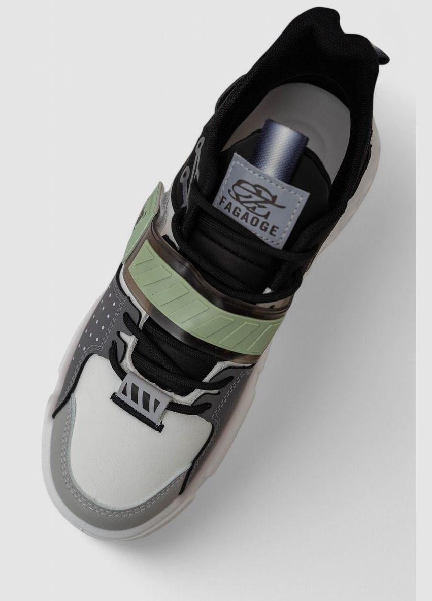 Черно-белые демисезонные кроссовки мужские демисезонные Ager 243RHK07