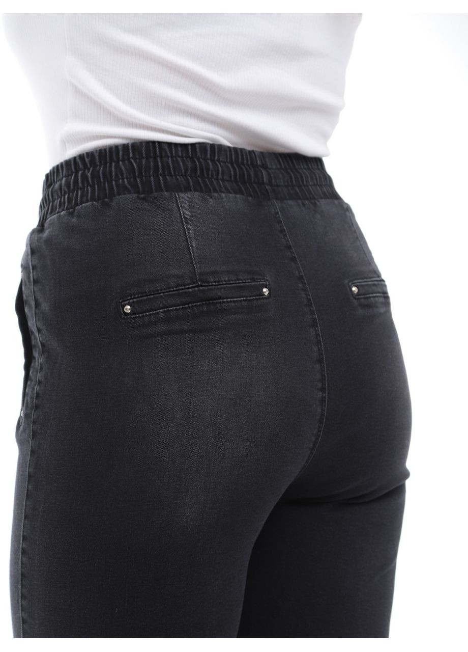 Джинсы женские темно-серые МОМ на резинке большой размер MOM Estensivo - (303699563)