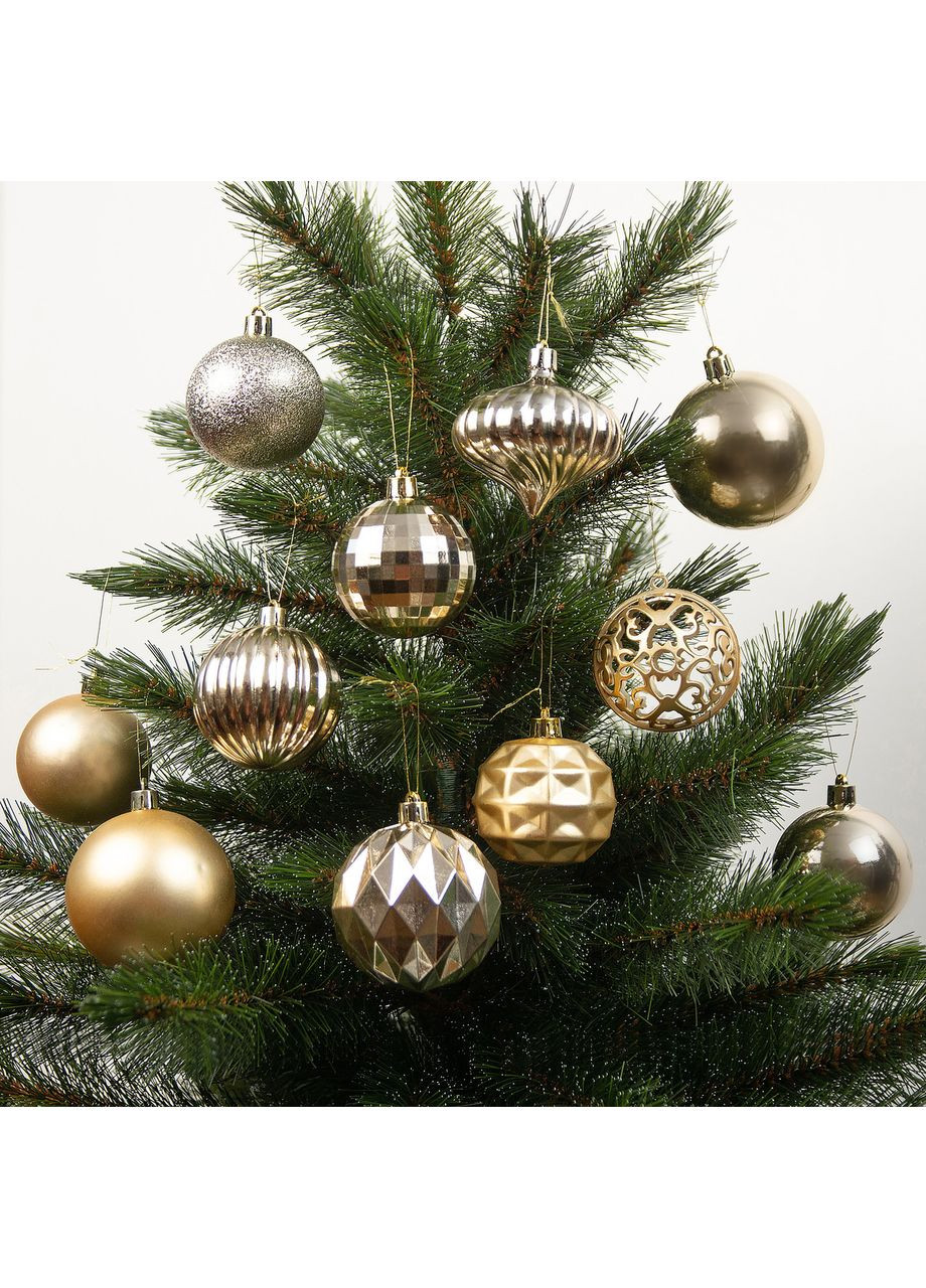 Елочные пластиковые шарики House of Seasons 60 шт для новогоднего декора украшения на елку шампань ProDobro (367266087)