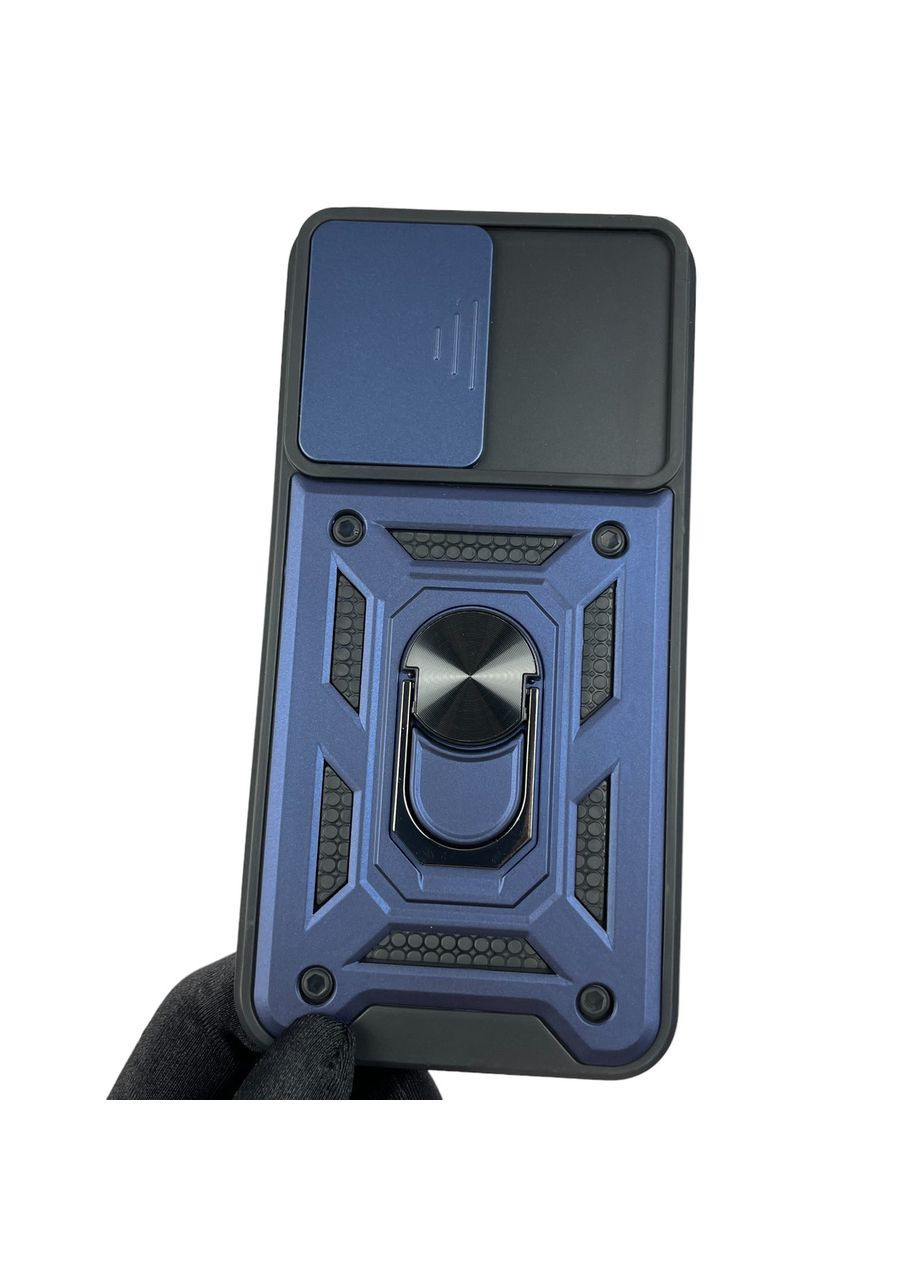 Чехол для Galaxy A34 5G SM-A346E бронированный с кольцом со шторкой на камеру самсунг а34 тёмно-синий rg1 Samsung (366022017)