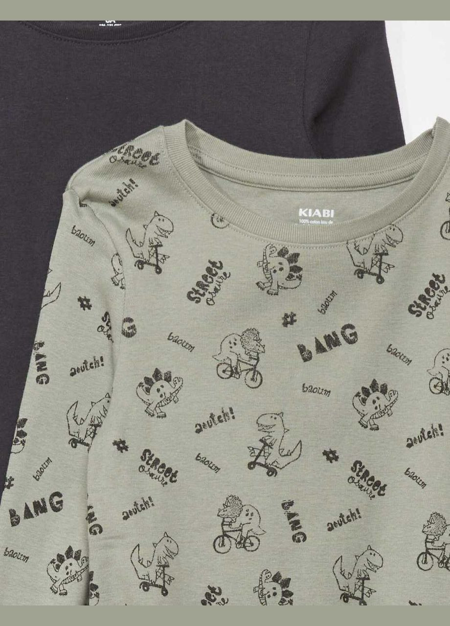 Лонгслів,темно-сірий-салатовий, Kiabi (315016622)