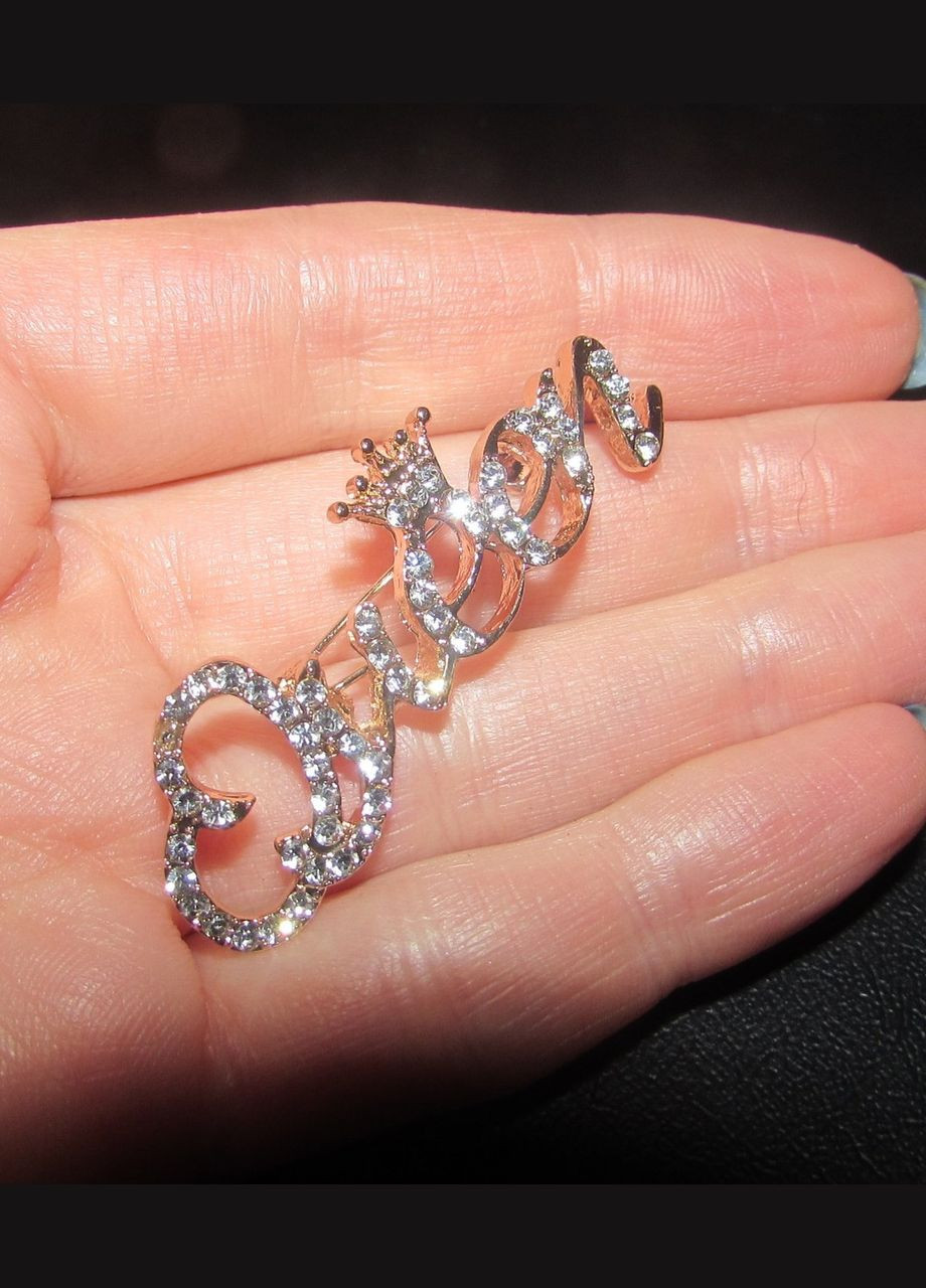 Ошатна брошка в стразах Королева з короною Queen, 5326 Fashion Jewelry (336949509)