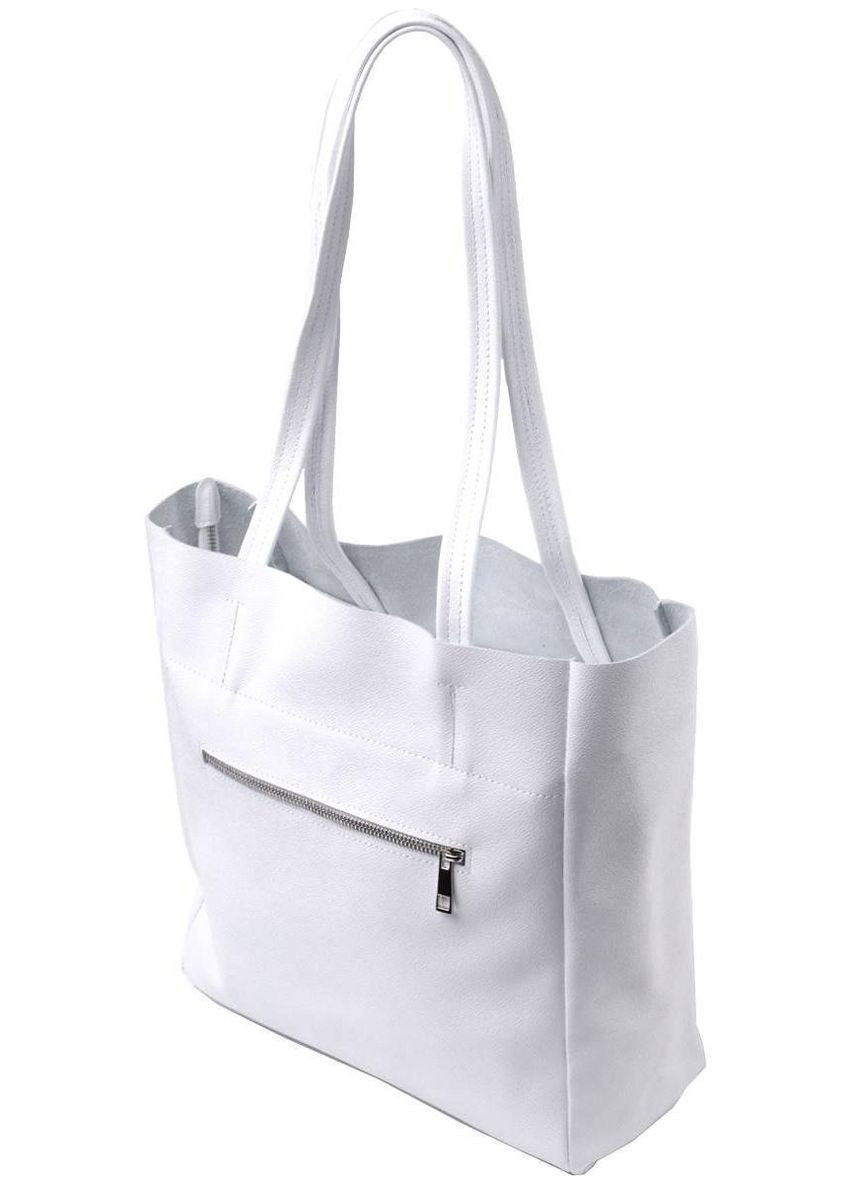 Сумка шоппер женская из натуральной кожи на плечо средняя Белый 39097 Shvigel (353302634)