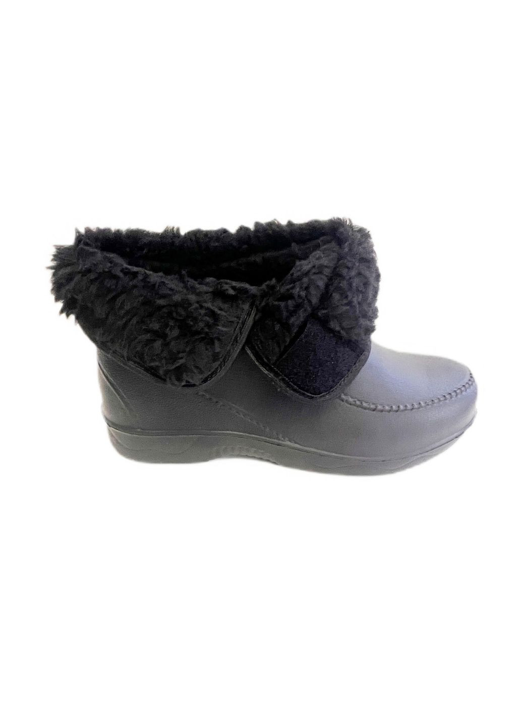 Черные зимние женские дутики эва на липучке Olimp