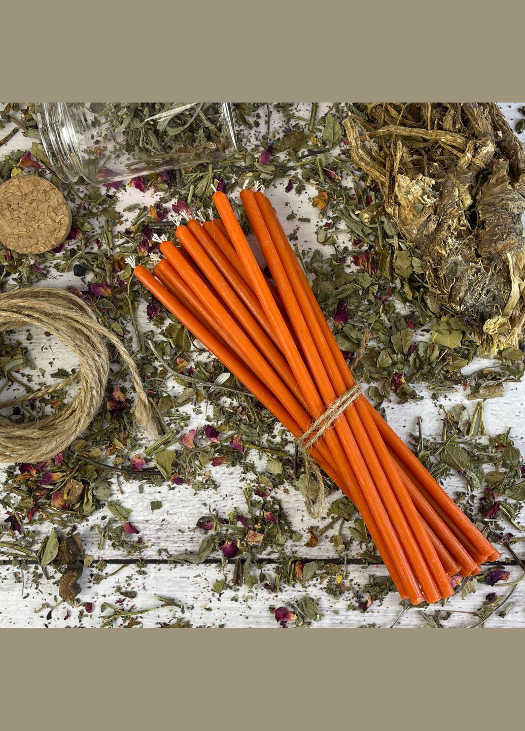 Помаранчеві воскові свічки 20 см 5Candles (322346974)