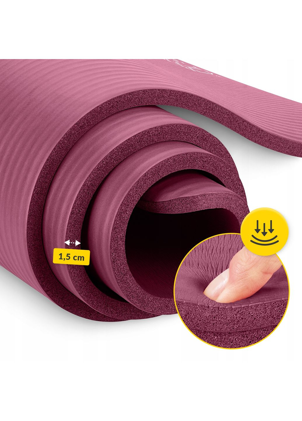 Коврик (мат) спортивный NBR 180 x 60 x 1.5 см для йоги и фитнеса Burgundy (P-5905973406710) 4FIZJO (349650190)