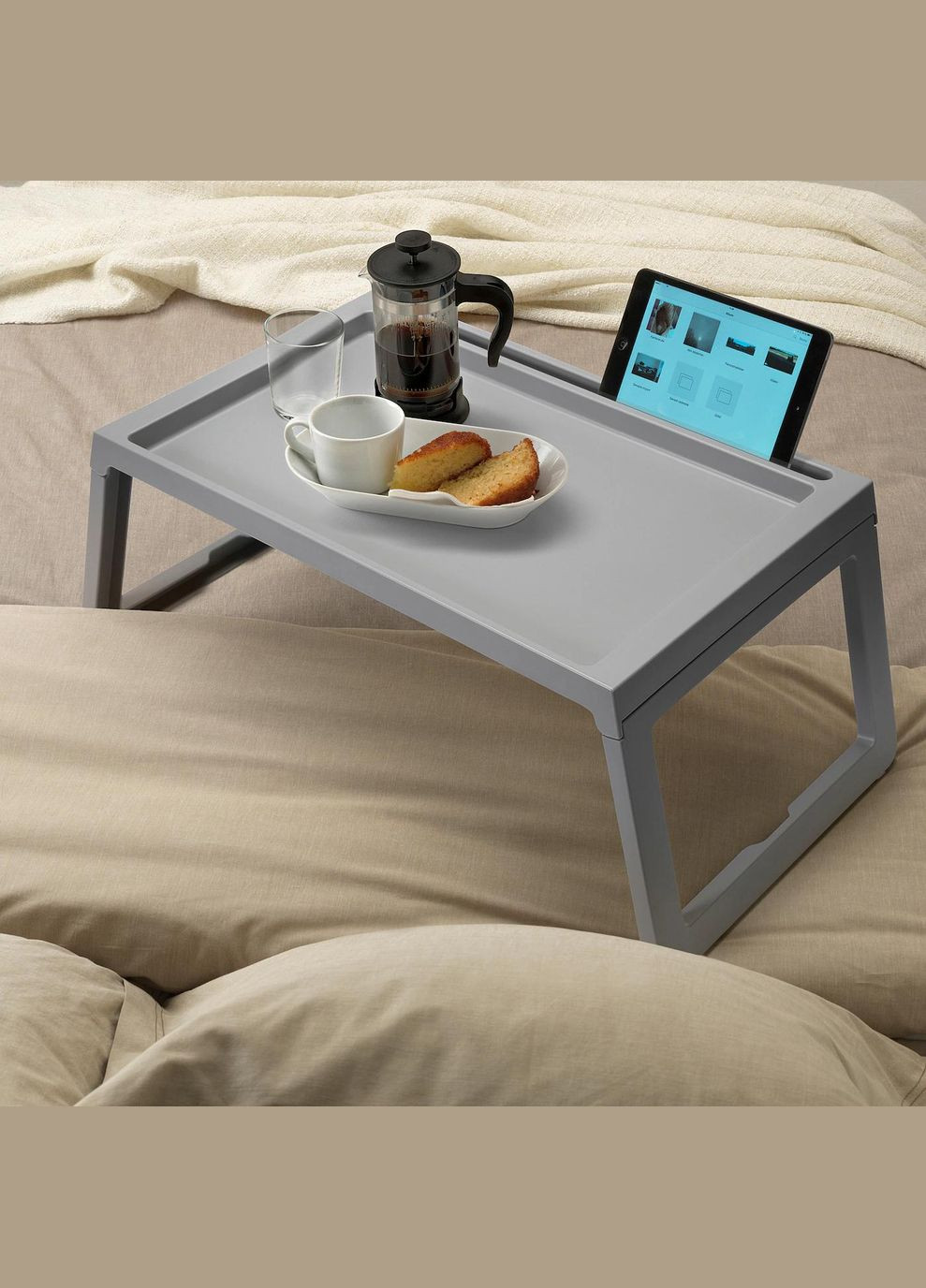 Підносний стіл ІКЕА KLIPSK Сірий (10327700) IKEA (267902734)