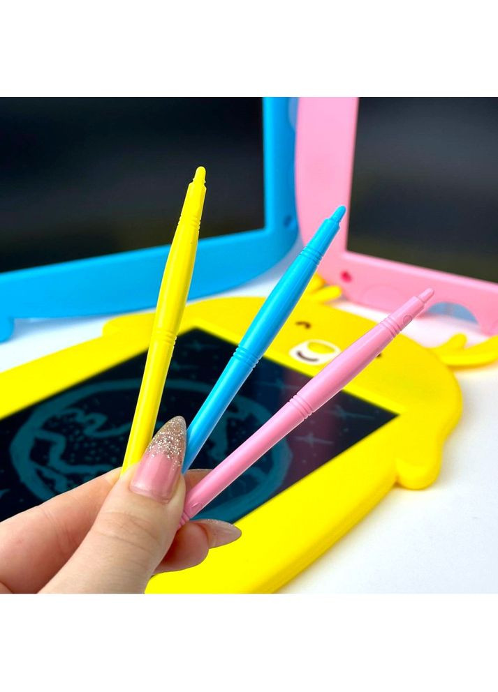 Детский графический планшет для рисования Animals Writing Tablet LCD со стилусом Желтый No Brand (362453066)