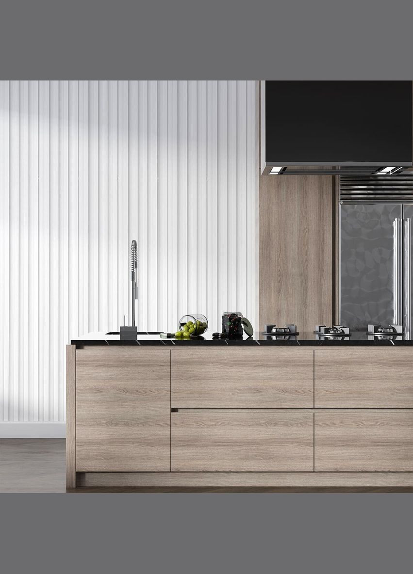 Декоративная стеновая рейка 160*23*3000мм (D) SW00001533 Белая Sticker Wall (298285167)