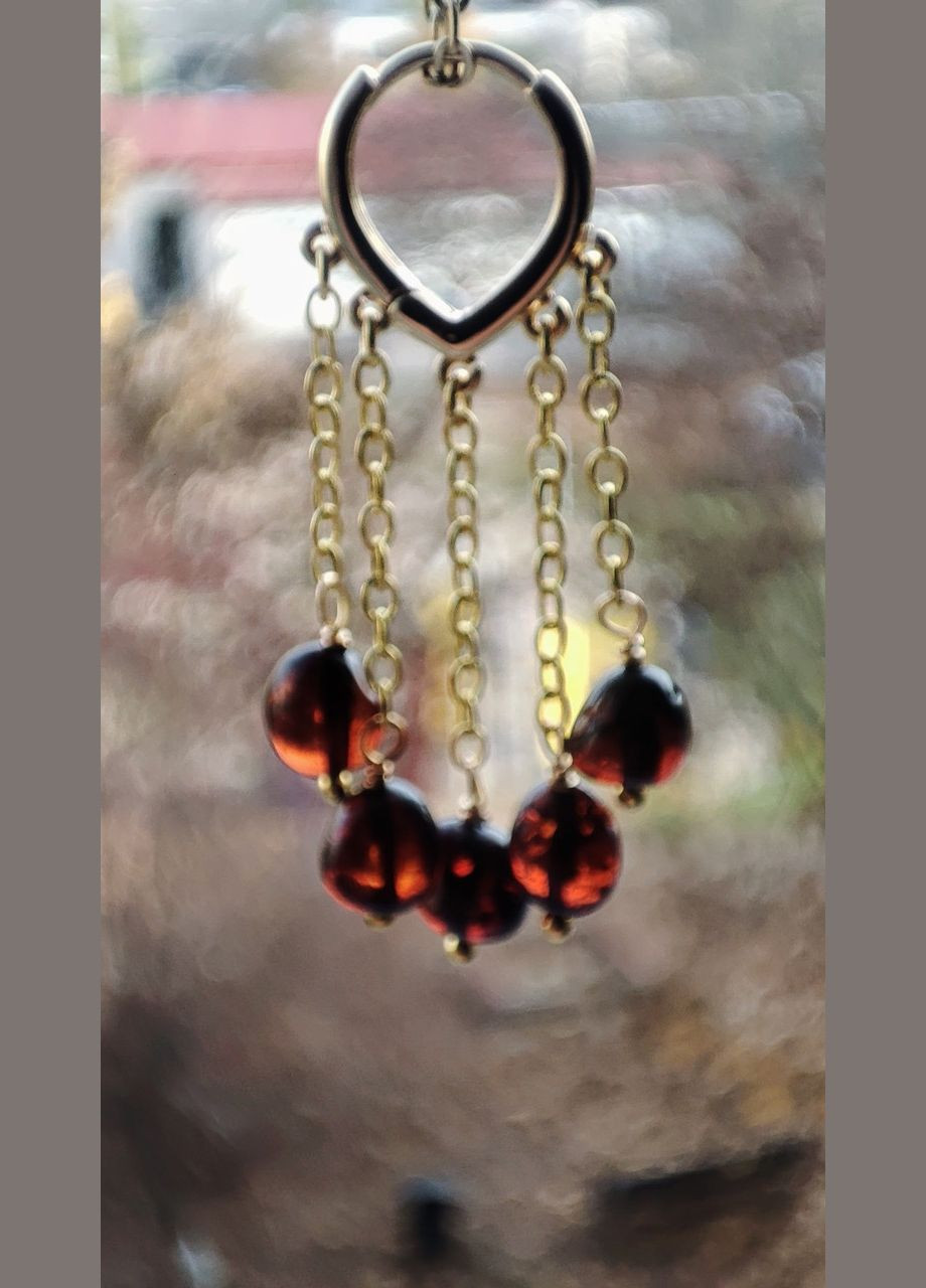 Серьги 2453 из натурального янтаря коньячных оттенков MINOV (311310464)