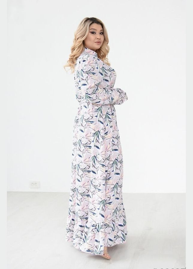 Розовое вечернее платье женское летнее батальное fj-2879 52, розовый Sofia