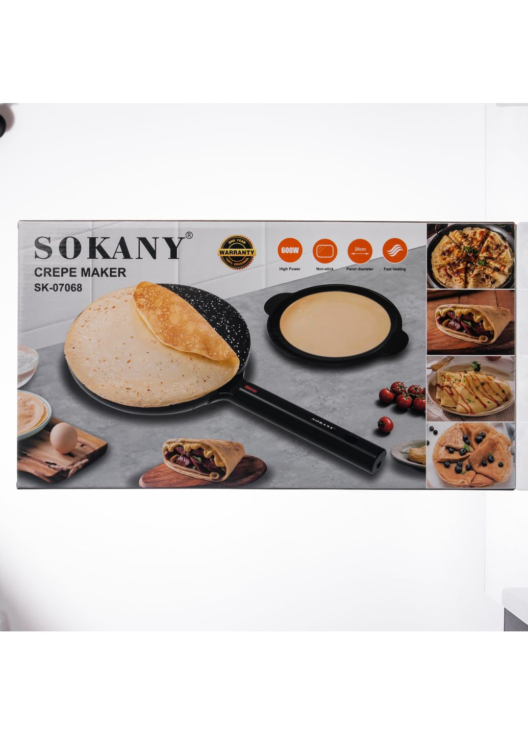 Млинница электрическая SK-07068 600 Вт 20 см Sokany (364686233)