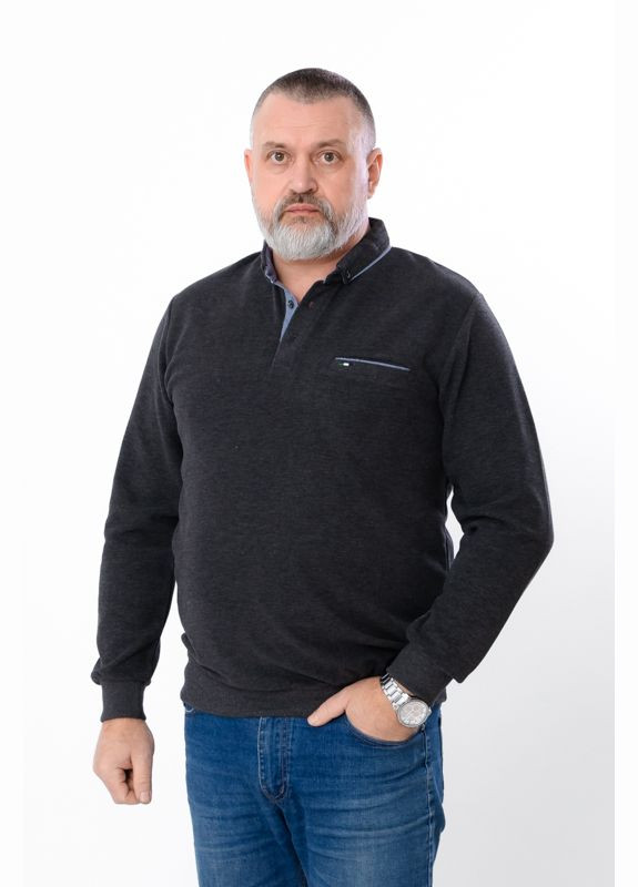 Сірий демісезонний кофта поло чоловіча (p-16506) Носи своє