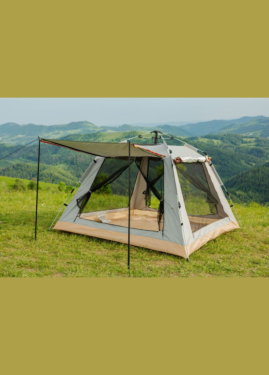 Палатка туристическая 2 человека 200*200*145 см, LUGI (315636765)