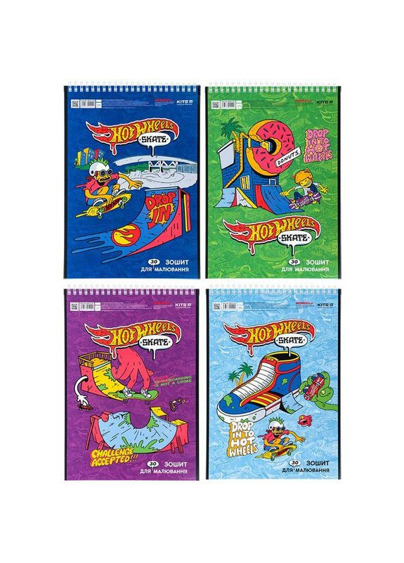 Зошит для малювання, 30 аркушів, спір., гібр. лак + УФ лак, (HW24-243) Kite (362427656)