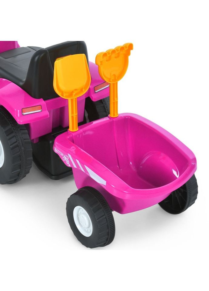 Дитяча каталка-толокар 2 в 1 рожева для дівчаток до 20 кг з акумулятором та причепом Bambi Racer (368758473)