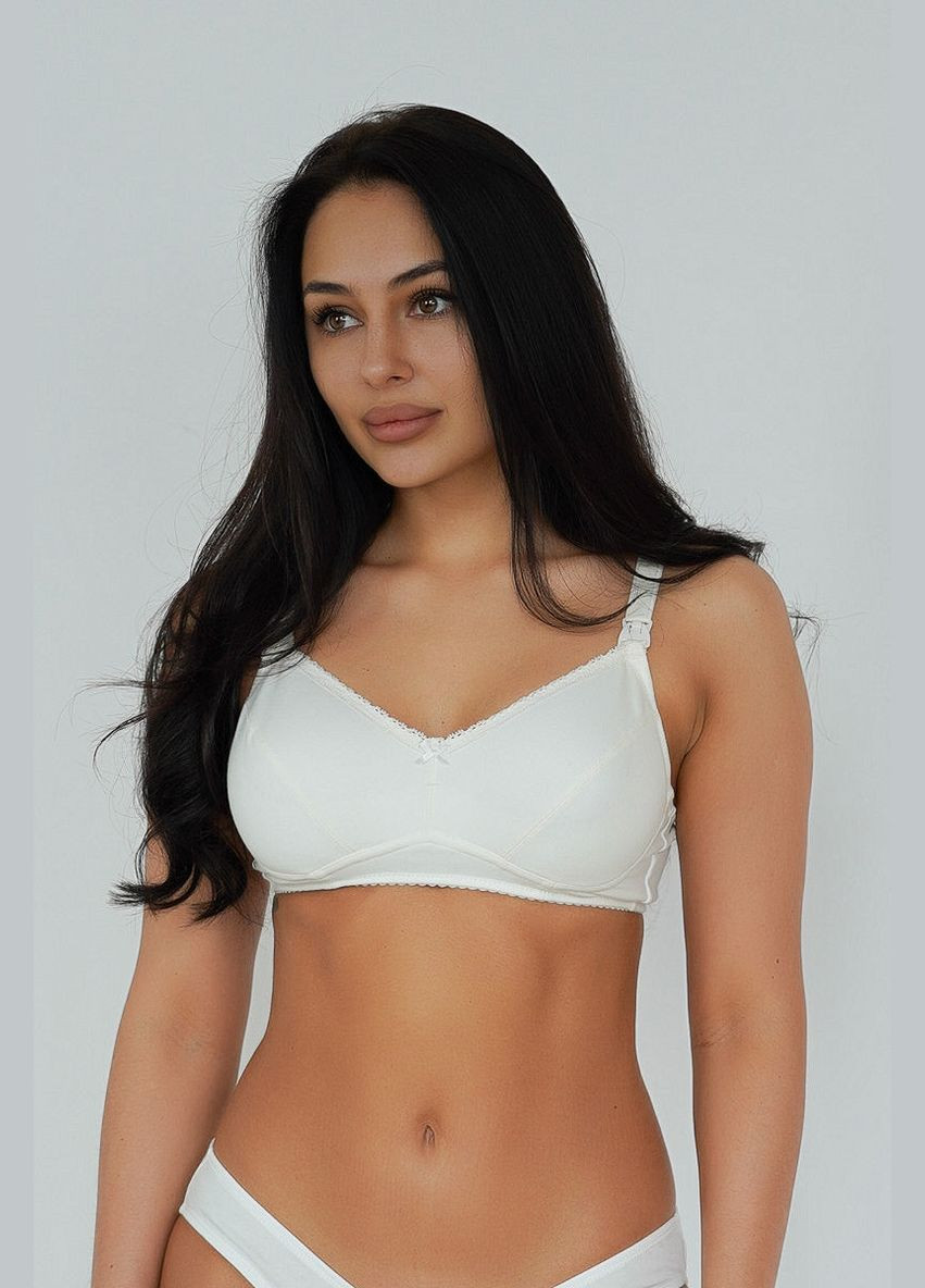 Молочный хлопковый бюстгальтер для кормления Мамин Дім без косточек хлопок, эластан