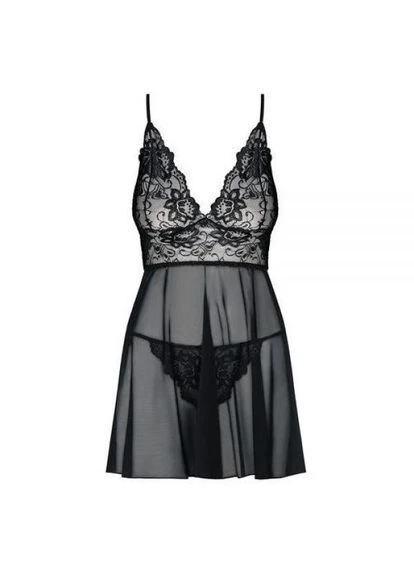 Рубашка Imperia babydoll чорна Obsessive (347298995)