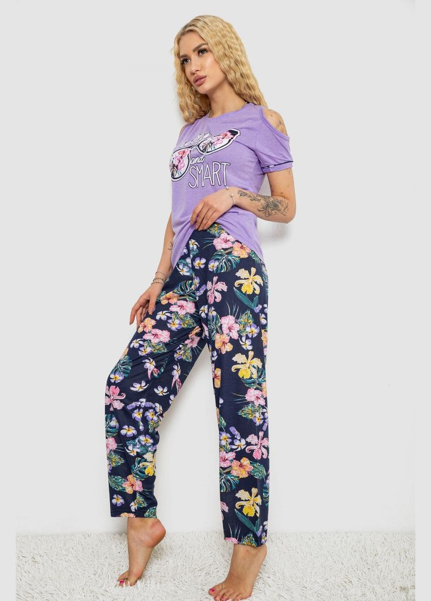 Бузкова піжама жіноча з принтом,, 243r2038-d Justin
