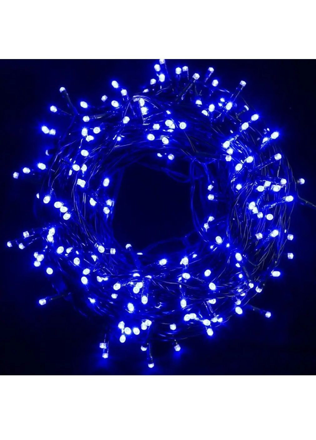 Гірлянда нитка вулична кімнатна світлодіодна новорічна з роботою від мережі зеленим кабелем 50 м 800 лампочок (482064-Prob) Синя Unbranded (370084123)