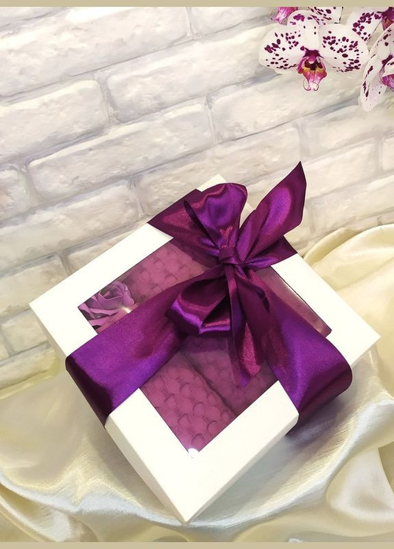 Подарок для женщины комплект полотенце и тюрбан для сушки волос премиум 48х26 см 2 штук сирень (5743-2143) No Brand (286421761)
