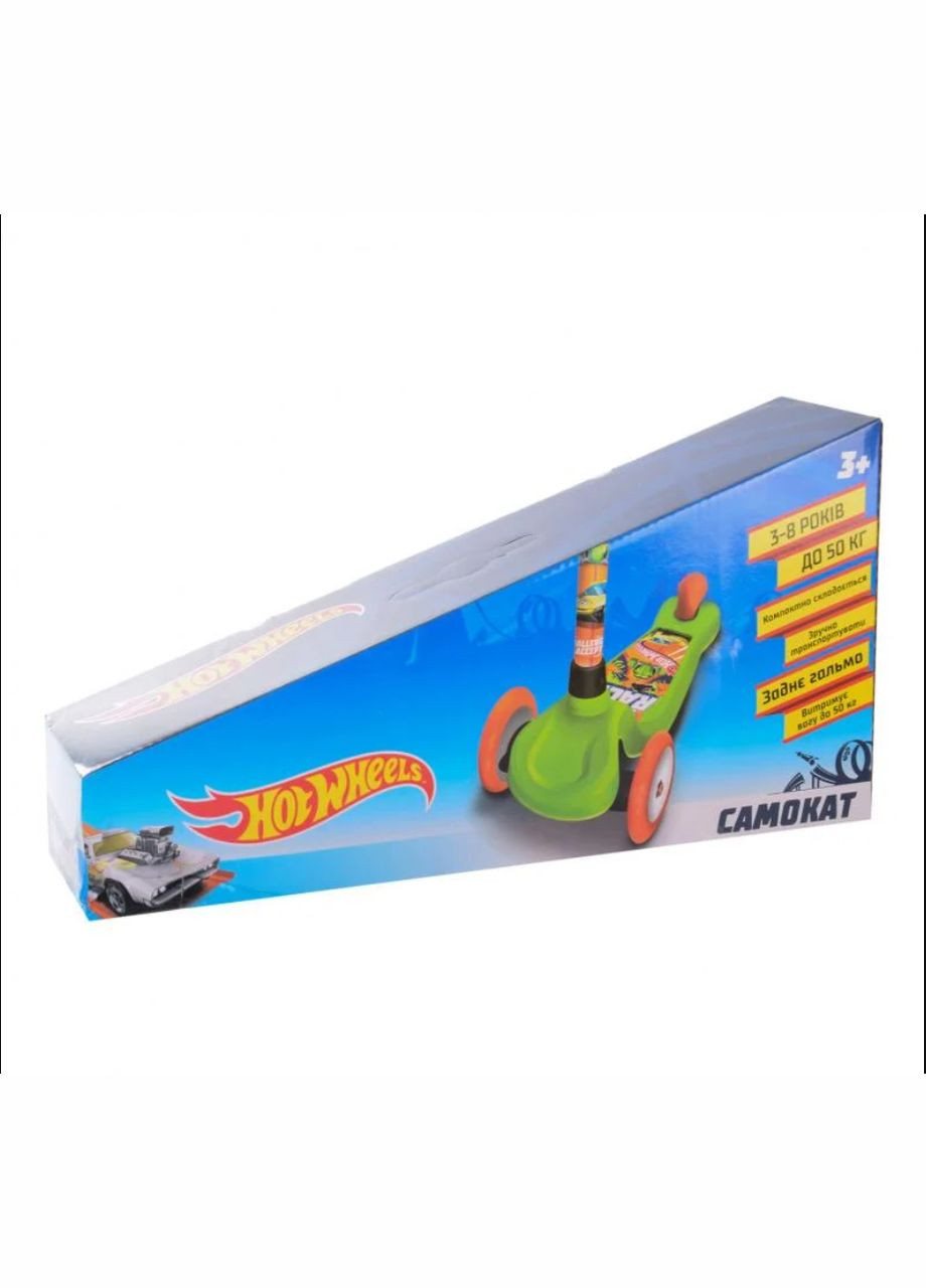 Самокат триколісний з підсвічуванням коліс Салатовий (LS2115) Hot Wheels (301422022)