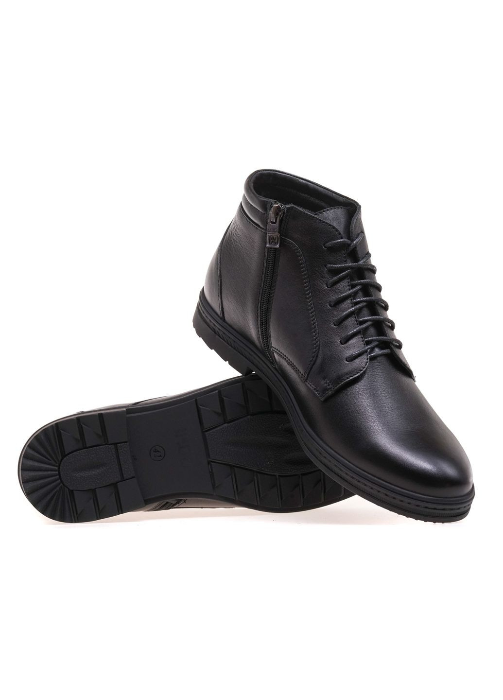 Черные зимние ботинки комфорт мужские 1475-1-s/black Ikos