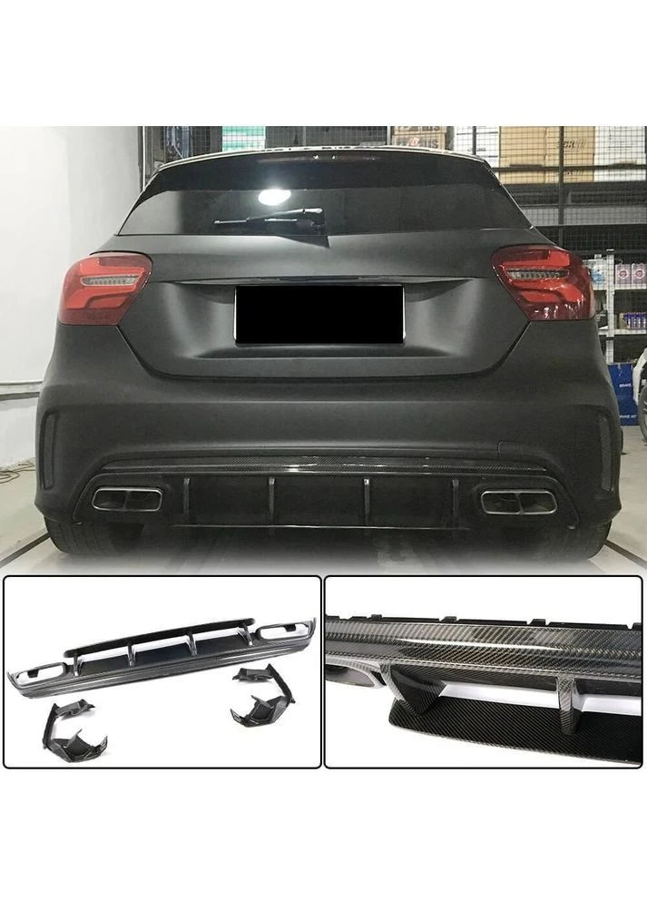 Дифузер заднього бампера V1 (для AMG-Line / A45 AMG HB) для Mercedes A-сlass W176 2012-2018 рр A+ (392729028)