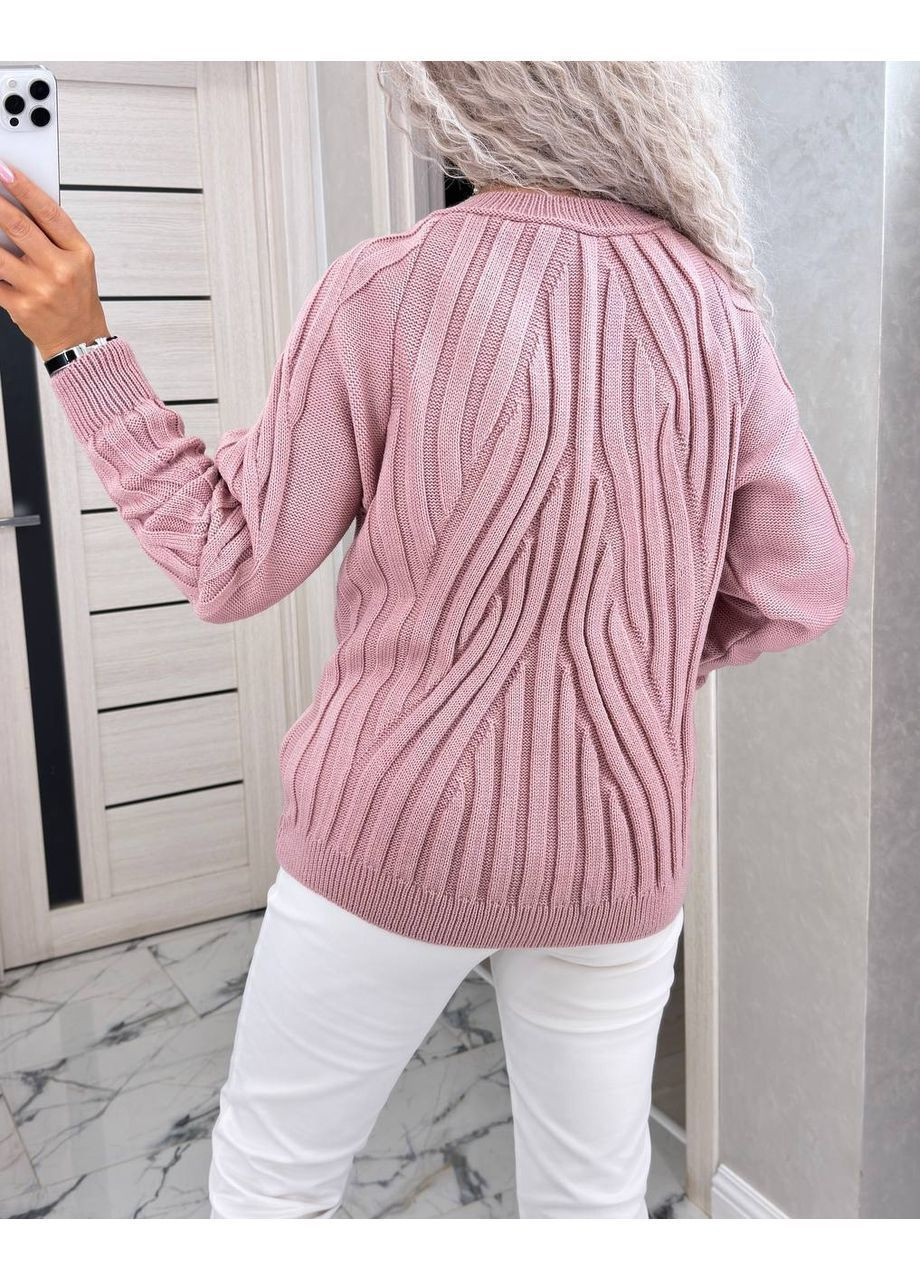 Пудровый демисезонный женский свитер пуловер No Brand