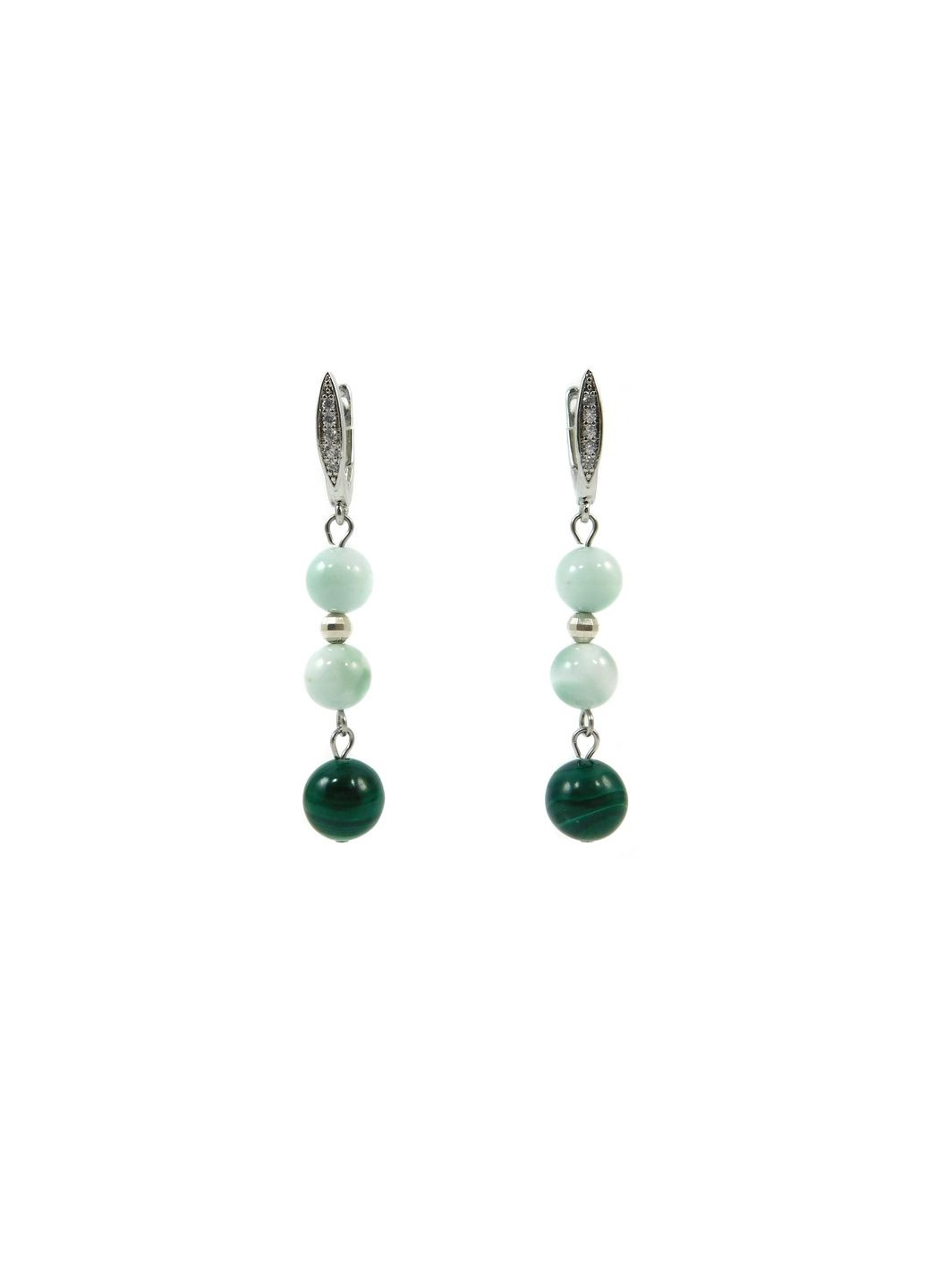 Сережки Малахіт, Ангеліт Fursa fashion (315590632)