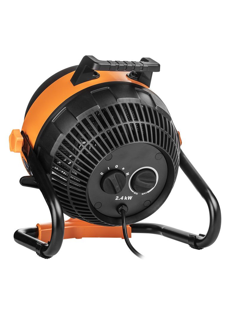 Тепловая пушка электрическая, 2в1 с функцией вентилятора, 2.4кВт, 3550м кв, 460м куб/ч, ручная регулировка, черный Neo Tools (315406711)