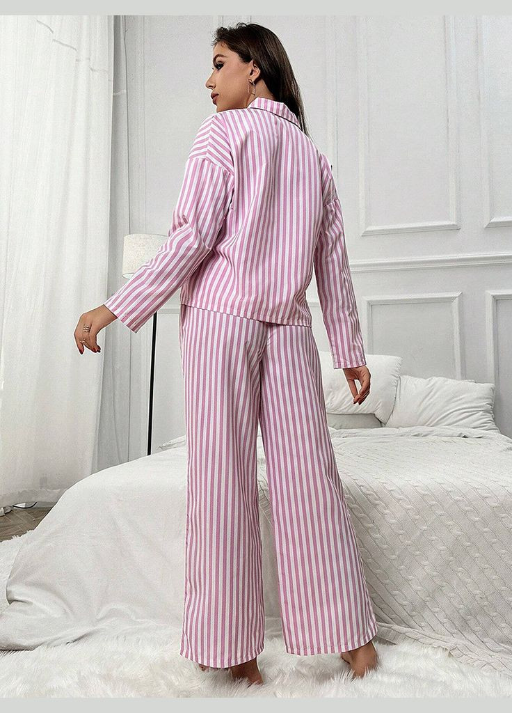 Рожева всесезон жіноча піжама комплект сорочка штани (2-299) No Brand