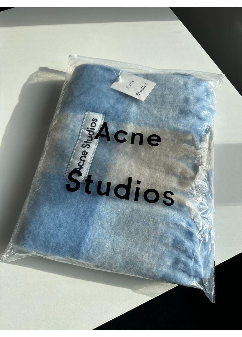 Шарф Acne Studio Mohair Checked Scarf White/grey/royal blue No Brand (355478853)