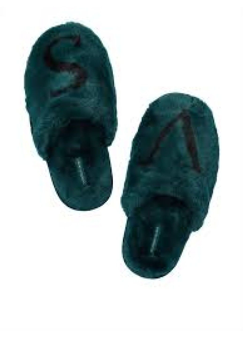 Зеленые домашние тапочки closed toe faux fur slippers green Victoria's Secret